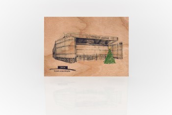 Wooden greeting card